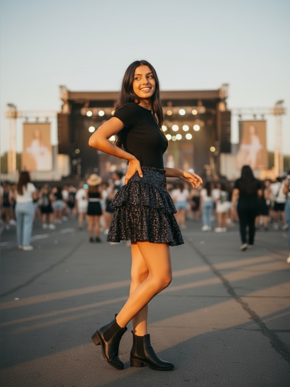 Altar'd State Black Sequin Skirt NWT SML